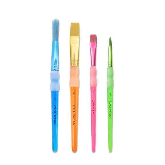 🆕 NEW 4 pcs Artist Brush Set: Color-Trend Soft-Grip Plastic Handle - Picture 2 of 4